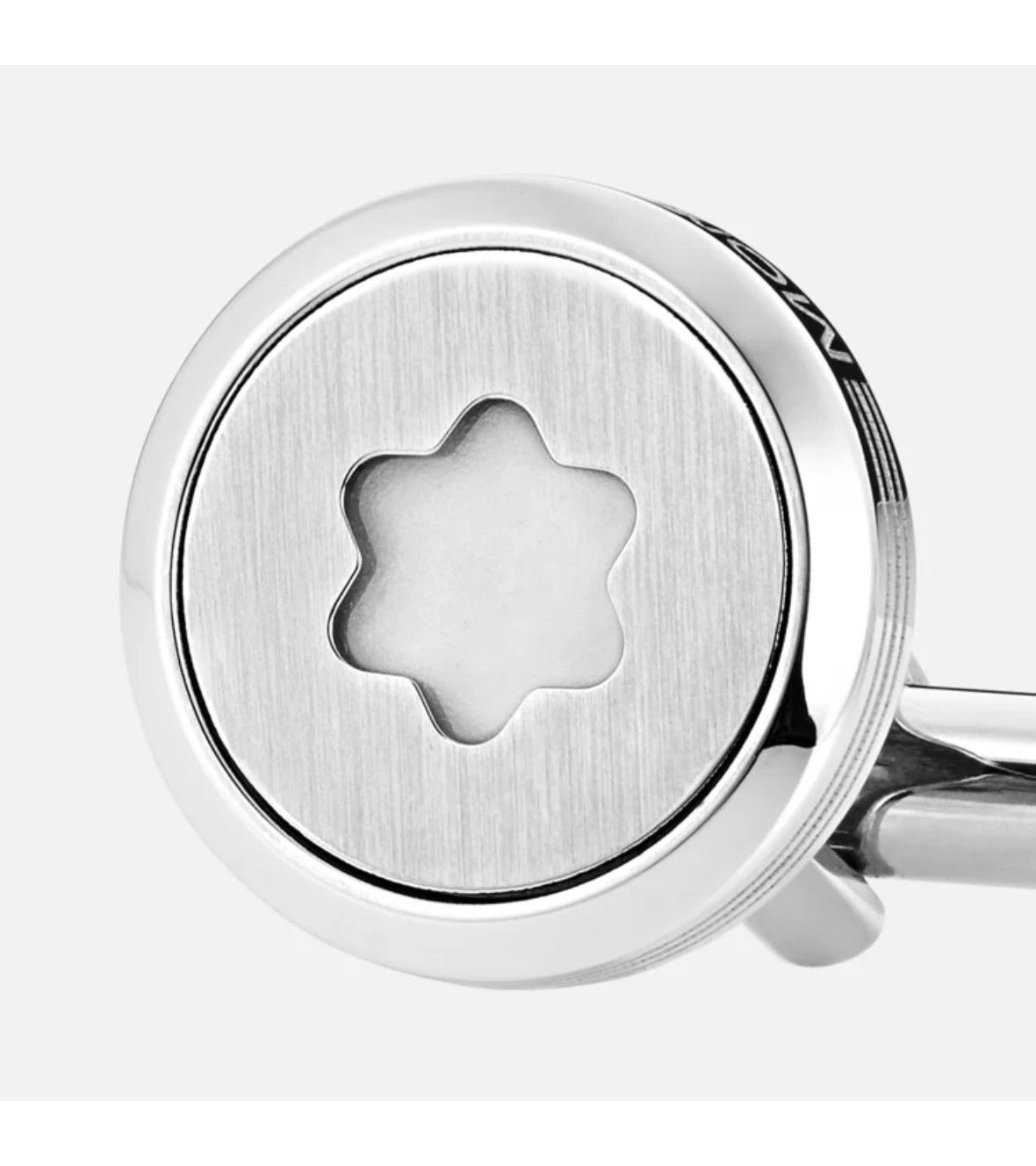 Round StarWalker Cufflinks in Stainless Steel with Montblanc Emblem 123799
